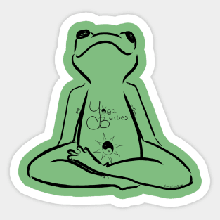 Yoga Bellies Frog Meditating in Black Sticker